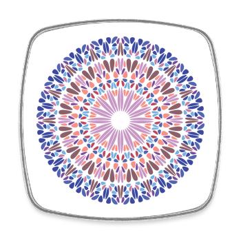 Mandala - Viereckiger Kühlschrankmagnet - Weiß - Vorne