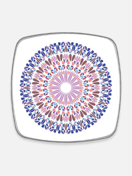 Mandala - Square fridge magnet - white