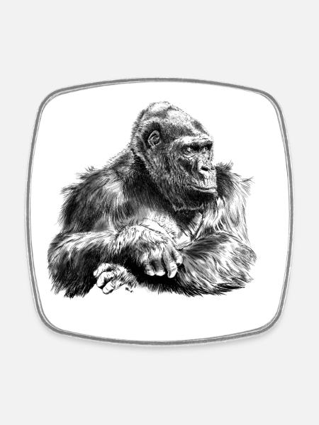 gorilla - Magnet carré - blanc