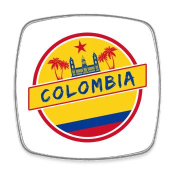Conception de la Colombie avec drapeau national - Magnet carré - blanc - Devant