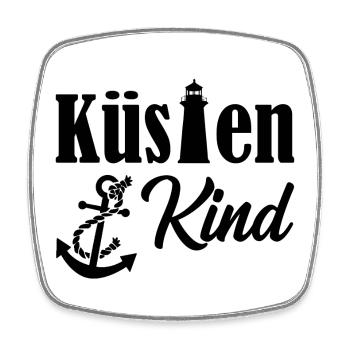 Küstenkind Anker Leuchtturm Meer Maritim Geschenk - Viereckiger Kühlschrankmagnet - Weiß - Vorne