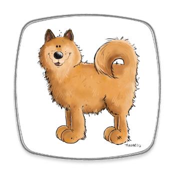 Red Dog I Comic for Dog Friends - Magnet carré - blanc - Devant