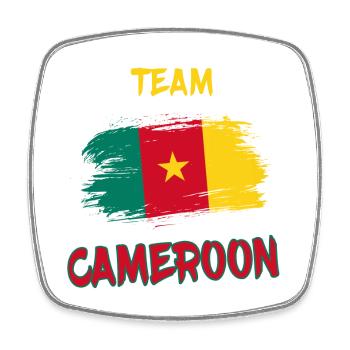 Team Kamerun / Geschenk - Viereckiger Kühlschrankmagnet - Weiß - Vorne