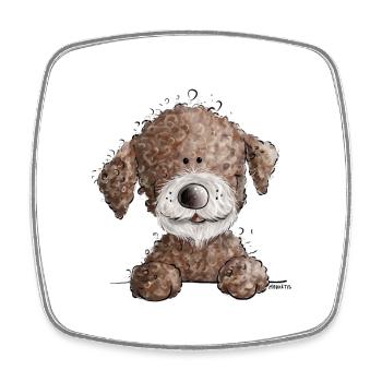 Sweet Lagotto Romagnolo I chien de dessin animé chien d'eau - Magnet carré - blanc - Devant