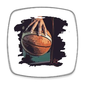 Basketball - Viereckiger Kühlschrankmagnet - Weiß - Vorne