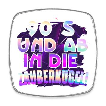 90 s Retro Vintage 1990 - Viereckiger Kühlschrankmagnet - Weiß - Vorne