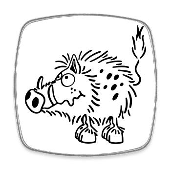 Mignon Sanglier - Magnet carré - blanc - Devant