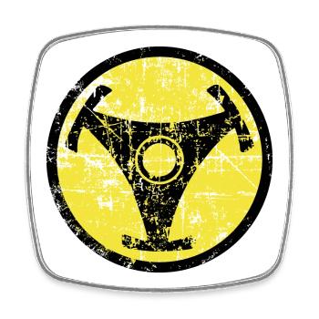 Atomic Vinyl 45rpm Nuklear Design - Viereckiger Kühlschrankmagnet - Weiß - Vorne