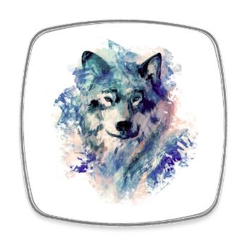 Wolf in the North - Square fridge magnet - white - Front