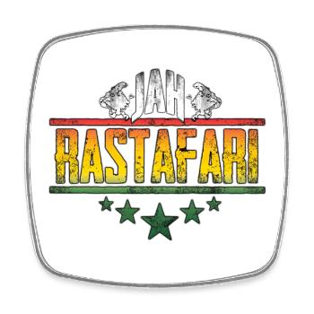 Conception d’affirmation rastafari de Jah - Magnet carré - blanc - Devant
