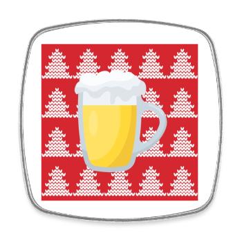 Ugly Christmas Bier - Viereckiger Kühlschrankmagnet - Weiß - Vorne
