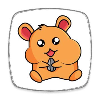 Hamster on hamster - design - Square fridge magnet - white - Front
