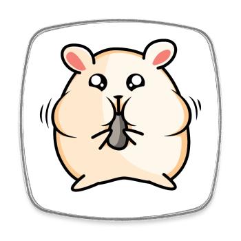 Conception de hamster - Magnet carré - blanc - Devant