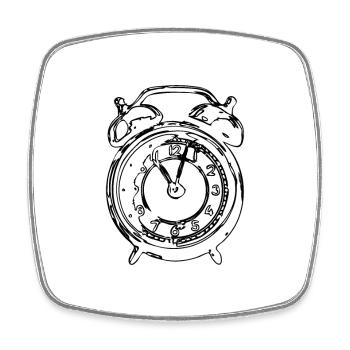 Vintage Uhr - Viereckiger Kühlschrankmagnet - Weiß - Vorne