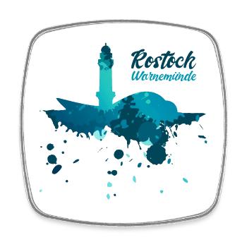 Rostock Warnemünde - Square fridge magnet - white - Front
