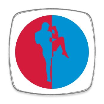 Kickboxen / Kickboxing / Kickboxer / Kick Boxing - Viereckiger Kühlschrankmagnet - Weiß - Vorne