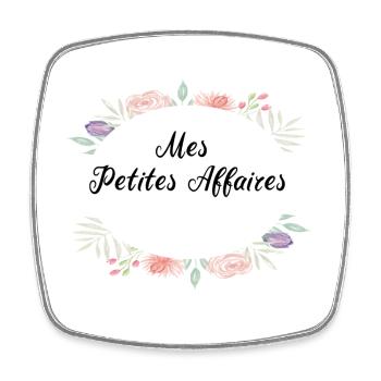 mes petites affaires.. floral pastel avec détails  - Magnet carré - blanc - Devant
