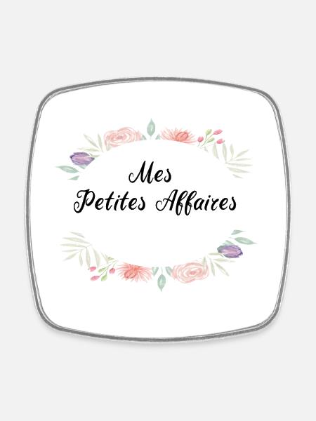 mes petites affaires.. floral pastel avec détails - Magnet carré - blanc