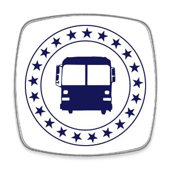 Bus Driver / Busfahrer / Autocar / Autobus / Job - Square fridge magnet - white - Front