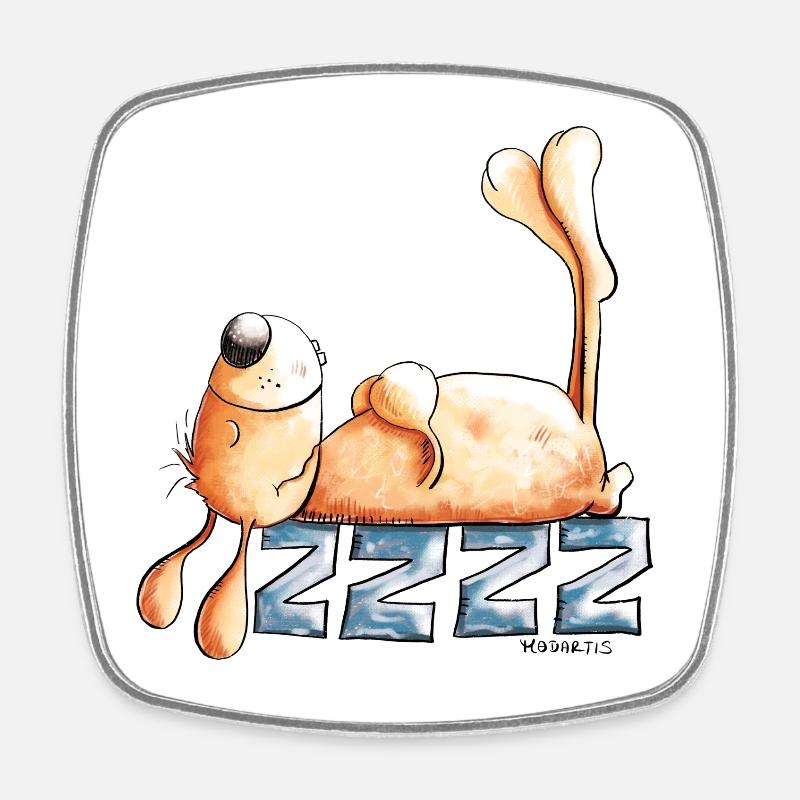 Sleeping Rabbit I Rabbit Rabbit - Square fridge magnet - white
