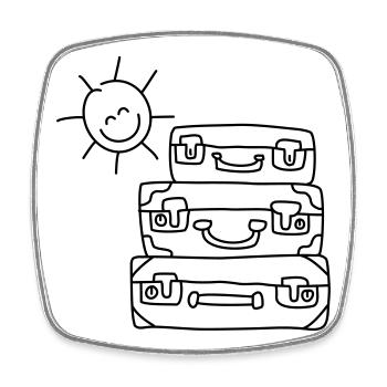 koffer sonne urlaub - Viereckiger Kühlschrankmagnet - Weiß - Vorne
