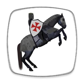 Ritterlicher Steed Ginster - Viereckiger Kühlschrankmagnet - Weiß - Vorne