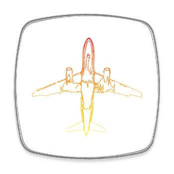 Avion - Magnet carré - blanc - Devant