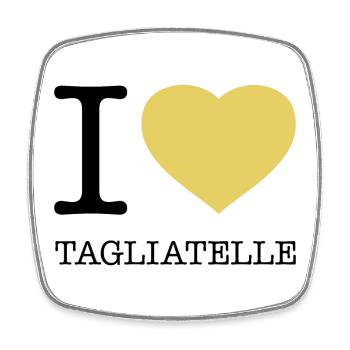 I LOVE TAGLIATELLE Pasta Nudeln - Viereckiger Kühlschrankmagnet - Weiß - Vorne