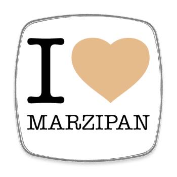 J'AIME LA MARZIPAN - Magnet carré - blanc - Devant
