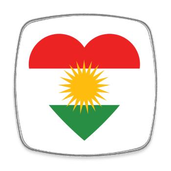 Kurdistan - Square fridge magnet - white - Front