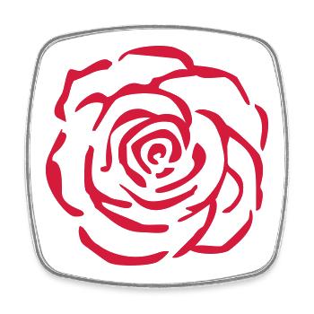 rose - Square fridge magnet - white - Front