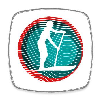 SUP Surfer - Square fridge magnet - white - Front