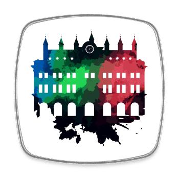 Rostock Town Hall - Rostock - Square fridge magnet - white - Front