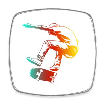 Skater Tricks - Square fridge magnet - white - Front
