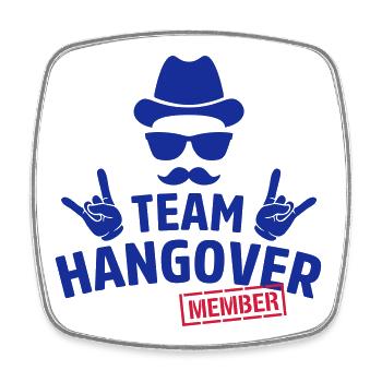 team hangover member hipster - Viereckiger Kühlschrankmagnet - Weiß - Vorne