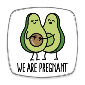 We are pregnant - Avocado - Magnet carré - blanc - Devant