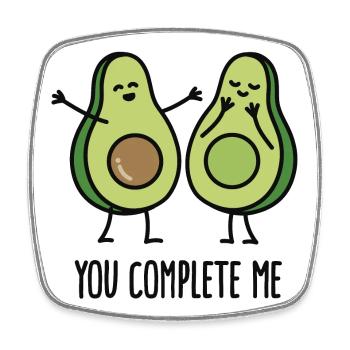 You complete me - Avocado - Magnet carré - blanc - Devant