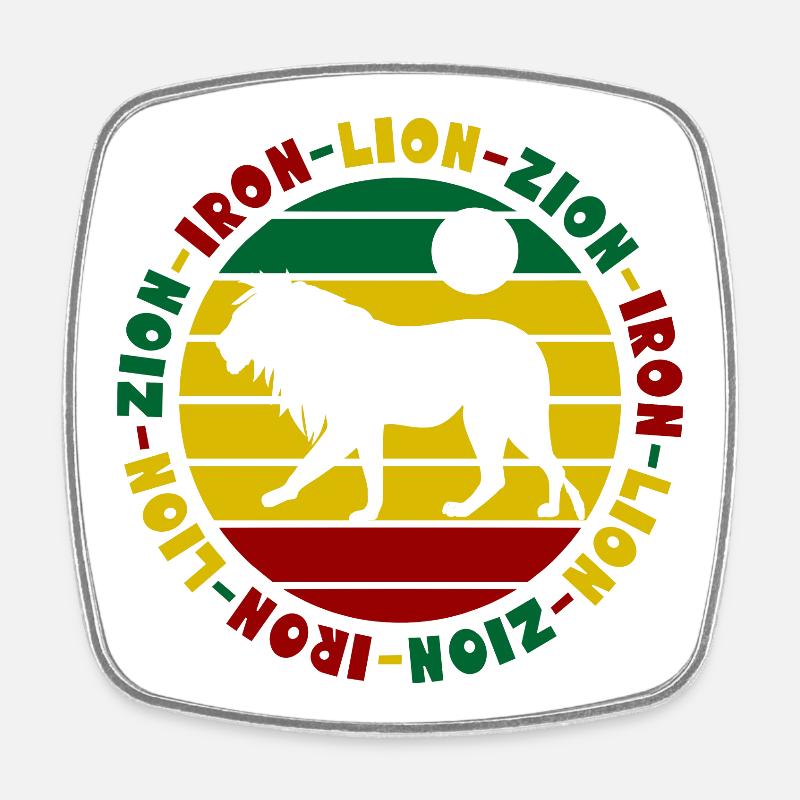 Iron Lion Zion Rastafari Reggae Löwe - Square fridge magnet - white