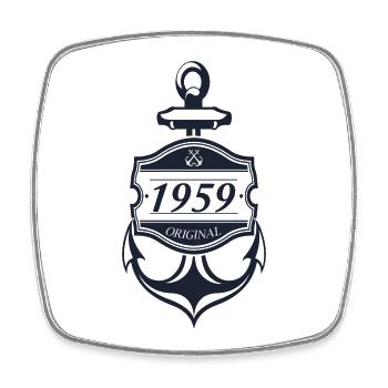 Anker 1959 - Viereckiger Kühlschrankmagnet - Weiß - Vorne