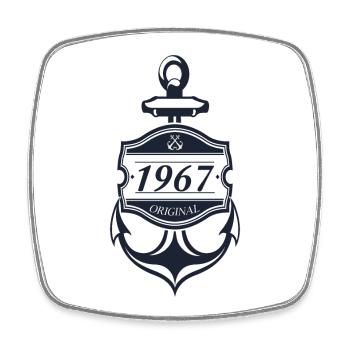 Anker 1967 - Viereckiger Kühlschrankmagnet - Weiß - Vorne