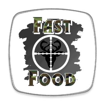 Hunters hunting - Square fridge magnet - white - Front