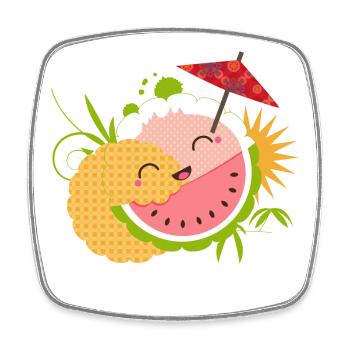 cocktail kawaii coquin avec un petit parapluie - Magnet carré - blanc - Devant