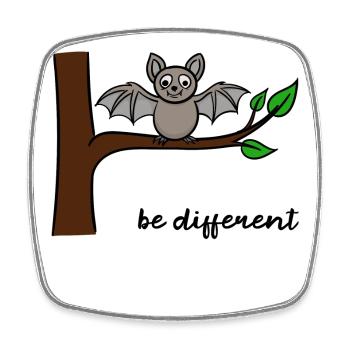 Funny Bat Different Being Brave Humorous - Square fridge magnet - white - Front