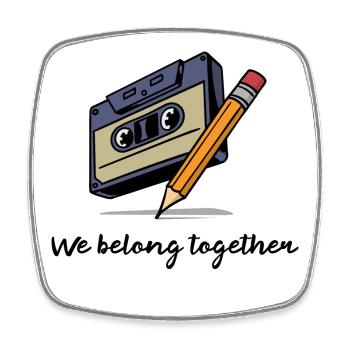 Lustig Kassette Vintage Retro Humorvoll Statement - Viereckiger Kühlschrankmagnet - Weiß - Vorne