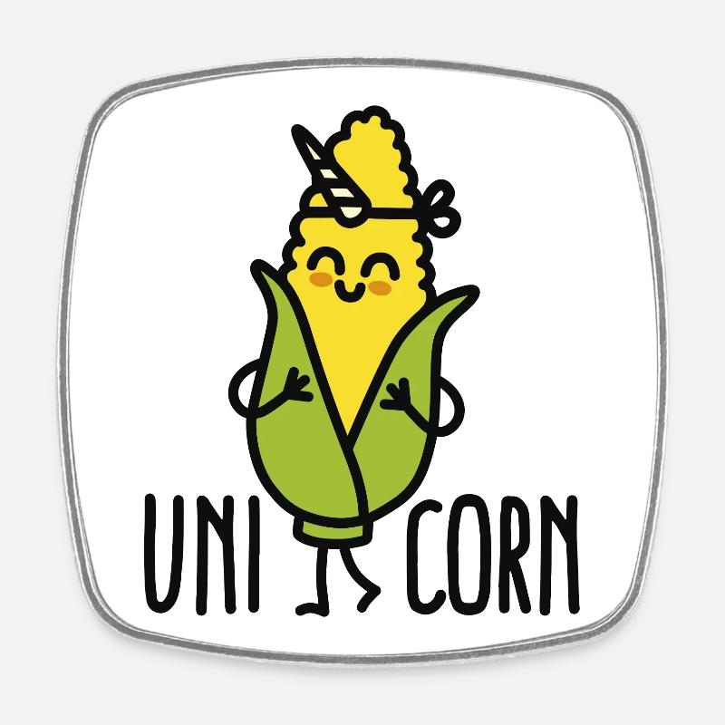 Wannabe uni-corn ( Unicorn ) - Viereckiger Kühlschrankmagnet - Weiß
