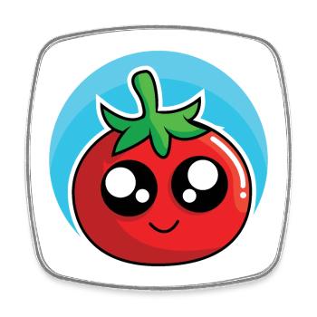 Funny tomato design - Square fridge magnet - white - Front