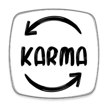 Karma Rebirth Buddhism Spirituality Say - Square fridge magnet - white - Front