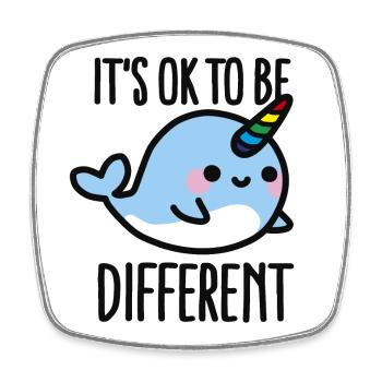 It's ok to be different - Magnet carré - blanc - Devant