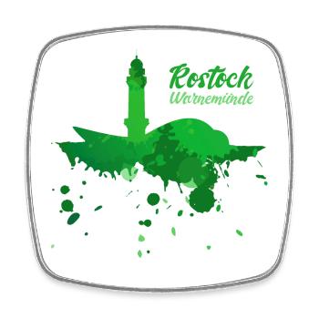 Rostock Warnemünde - Viereckiger Kühlschrankmagnet - Weiß - Vorne