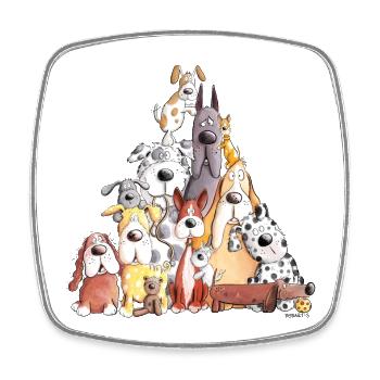 Mega Dog Puppy I Motif Drôle Chien I Chien - Magnet carré - blanc - Devant